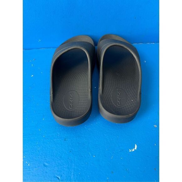 OOFOS OOAAH Unisex Black Slide Sandals (M6-W8)